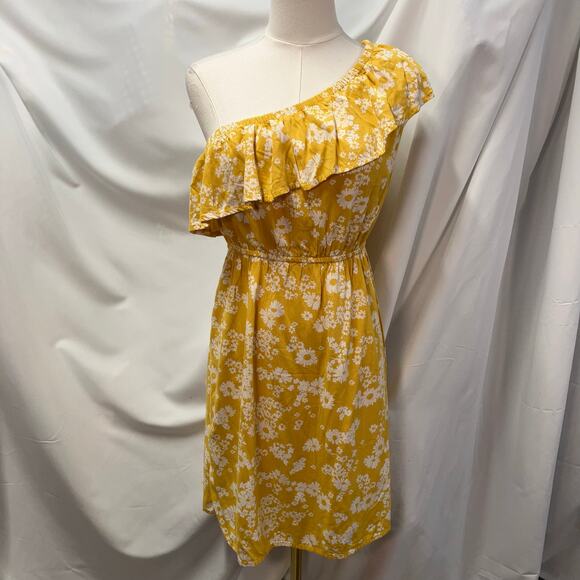 Old Navy Yellow Floral One-Shoulder Midi Dress - Picture 13 of 15